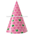 children party decoration happy birthday paper hat in red spotted pattern